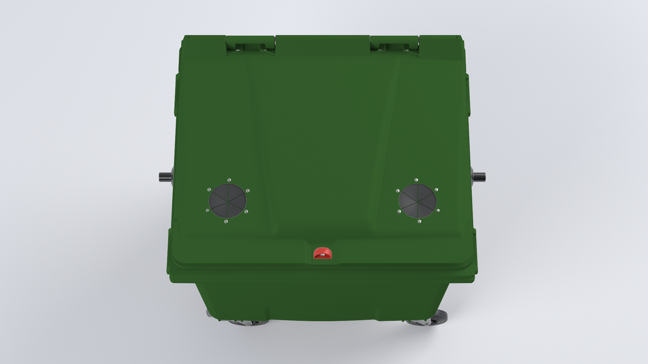 Контейнер для сміття пластиковий 1100 л. зелений, отвори під скло CONTENUR